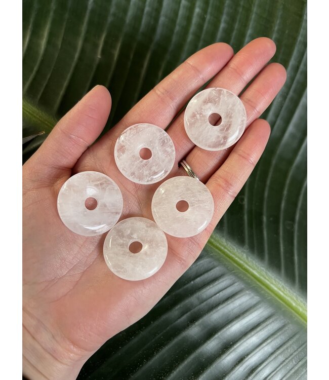Clear Quartz Donut Pendant