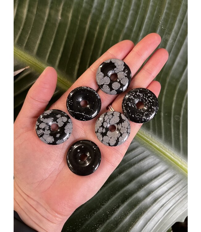 Snowflake Obsidian Donut Pendant The Raw Rock Shop Inc