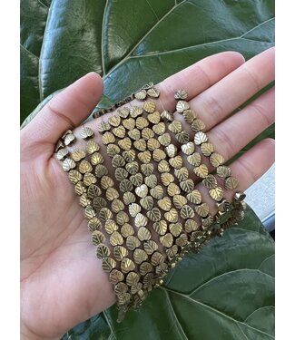Gold Hematite Leaves, Polished 15" Strand