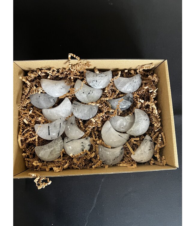 Tourmalinated Quartz Moons 1KG bulk lot