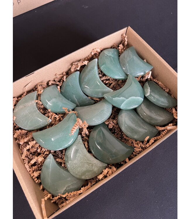 Green Aventurine Moons 1KG bulk lot