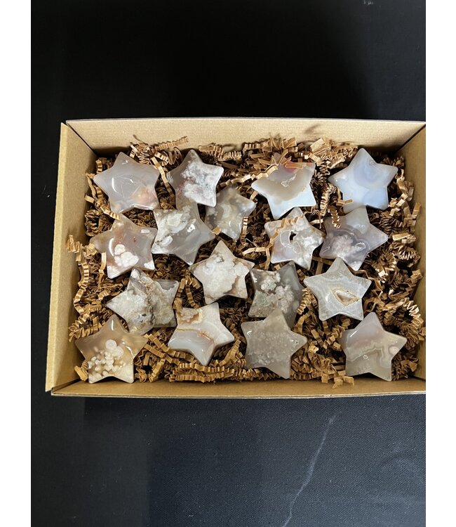 Flower Agate Stars 1KG bulk lot