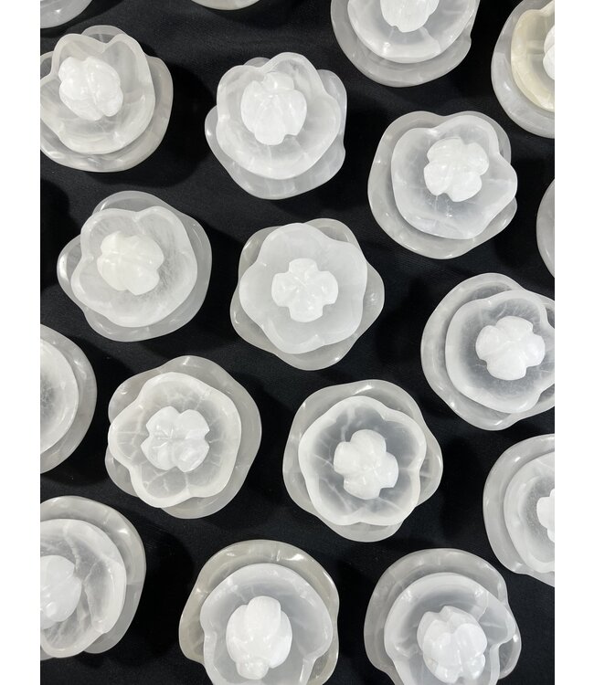 Selenite Lotus Flower Bowl 10cm