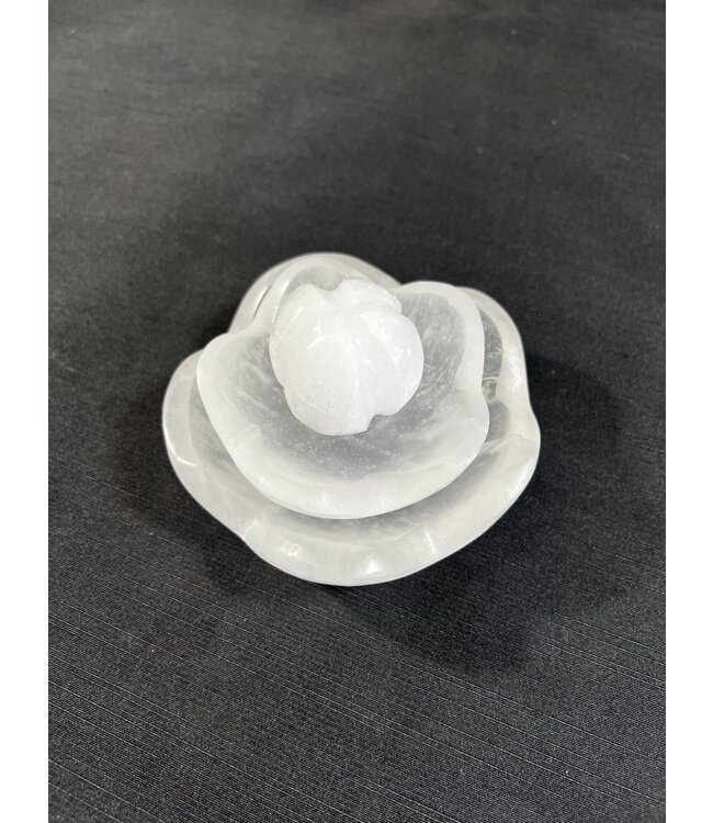 Selenite Lotus Flower Bowl 10cm