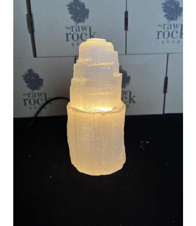 Natural Selenite Lamp, 20cm