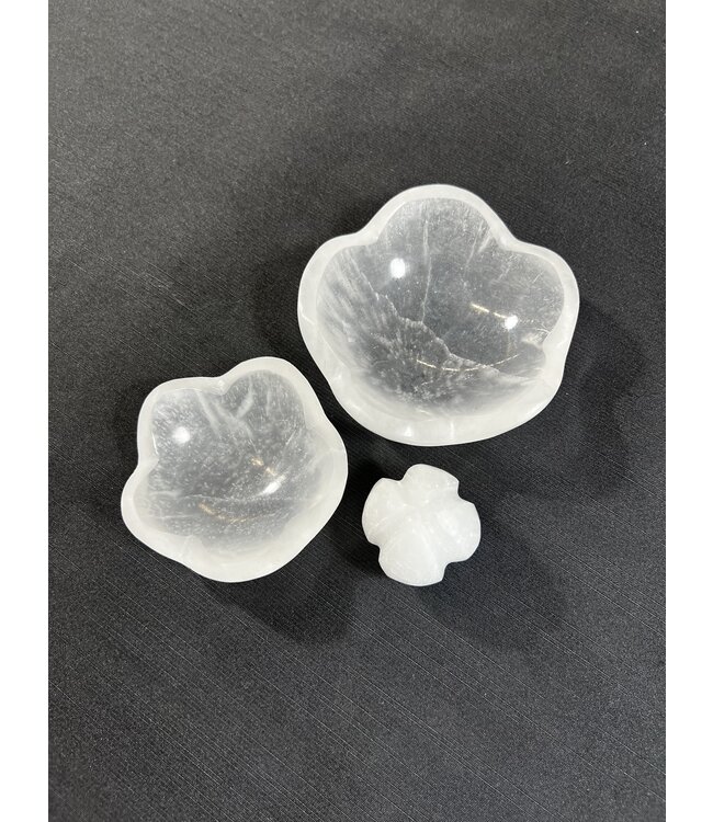 Selenite Lotus Flower Bowl 10cm