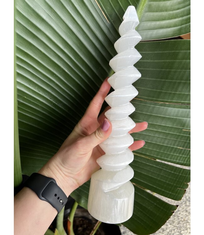 Selenite Spiral Tower 30cm