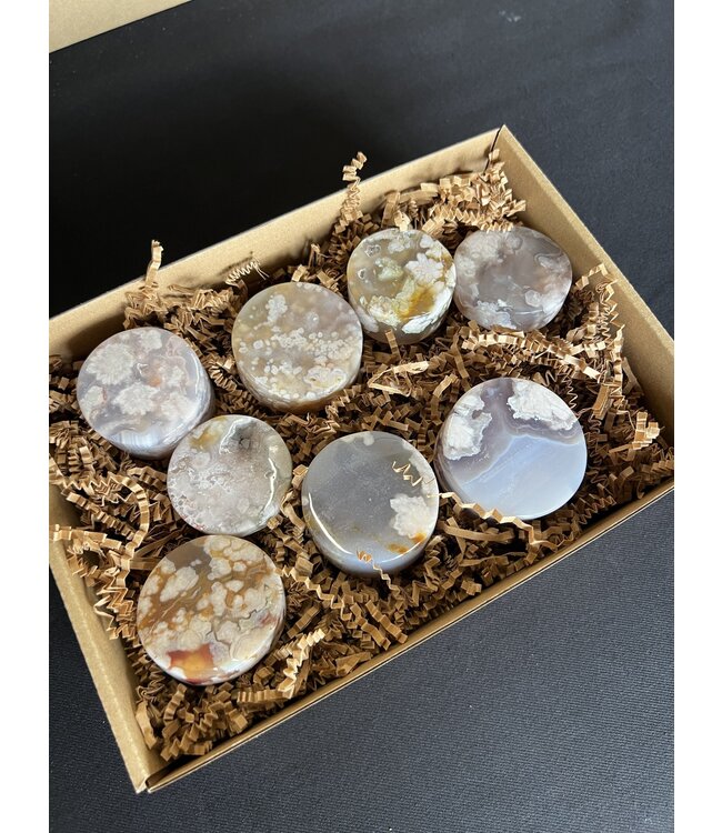 Flower Agate Circle 1KG bulk lot