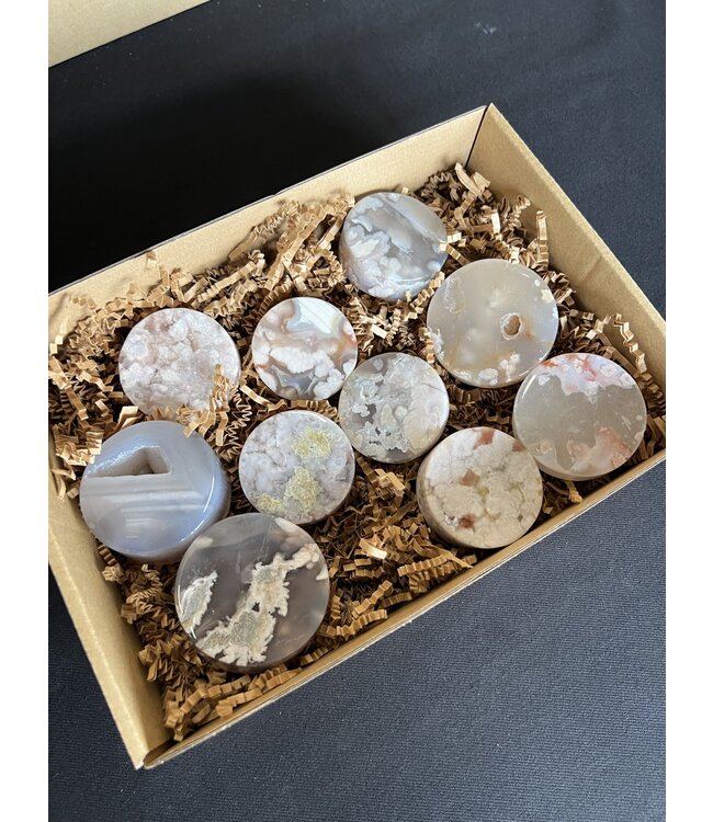 Flower Agate Circle 1KG bulk lot