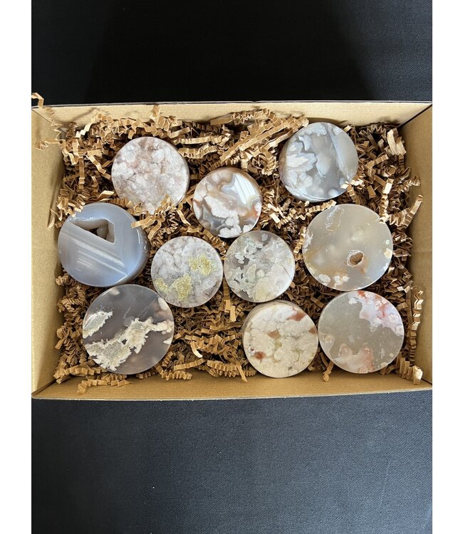 Flower Agate Circle 1KG bulk lot