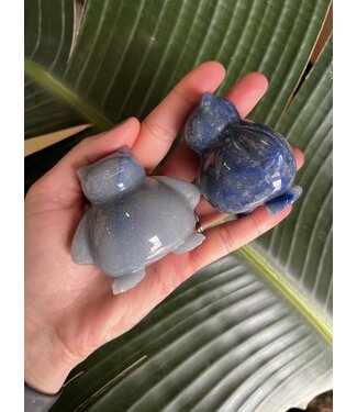 Blue Aventurine Snorlax Carving, Pokémon Carving