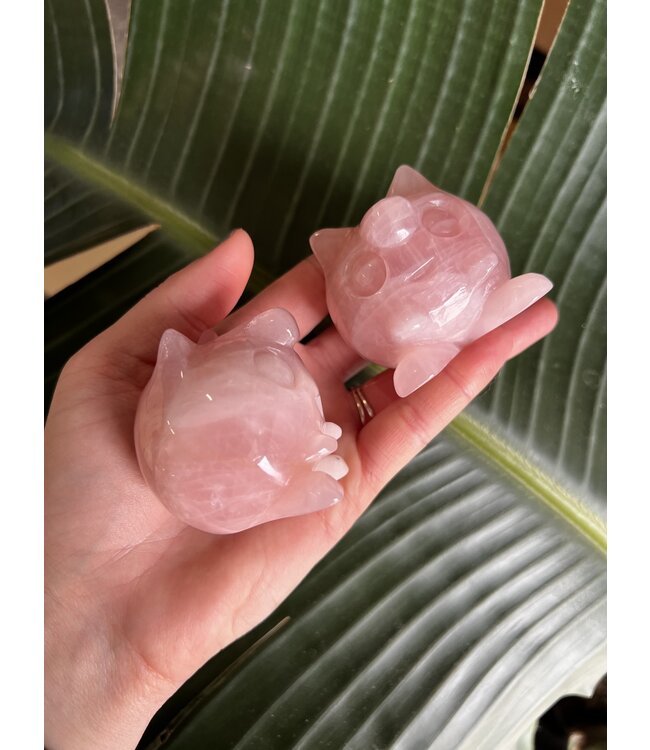 Rose Quartz Jigglypuff Carving, Pokémon Carving
