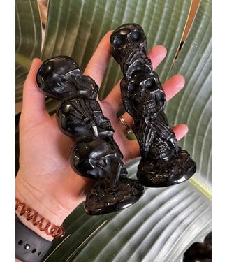 Black Obsidian No Evil Carving