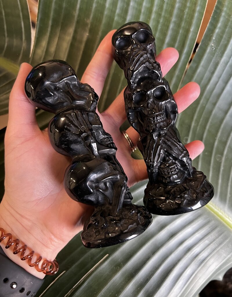 Black Obsidian No Evil Carving