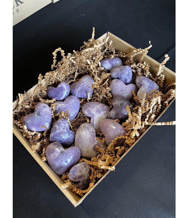 Lepidolite Hearts 1KG bulk lot