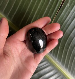 Silver Sheen Obsidian Palm Stone, Size XX-Small [25-49gr]