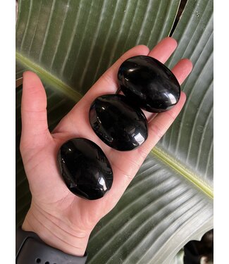 Black Obsidian Palm Stone, Size XX-Small [25-49gr]
