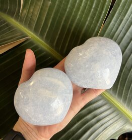 Blue Calcite Heart, Size Dino-Plus [375-399gr]