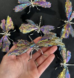 Multi-Colour Aura Kyanite Dragonfly, Silver