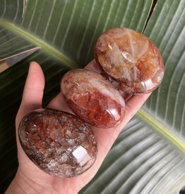 Fire Quartz Palm Stone, Size XX-Large [175-199gr]