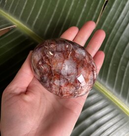 Fire Quartz Palm Stone, Size Giant-Plus [275-299gr]