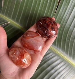Fire Quartz Palm Stone, Size Small [75-99gr]