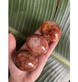 Fire Quartz Palm Stone, Size Medium [100-124gr]