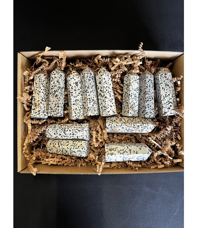 Dalmatian Jasper Points 1KG bulk lot