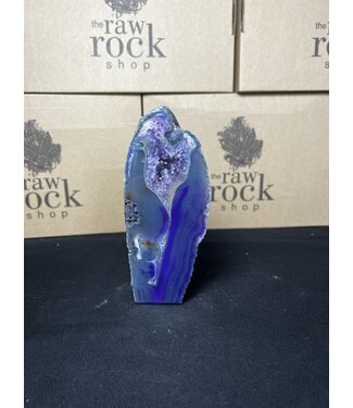 Purple Agate Geode Cut Base #3, 672gr