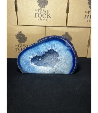 Blue Agate Geode Cut Base #3, 3264gr