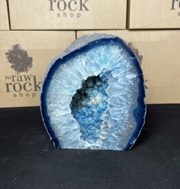 Blue Agate Geode Cut Base #6, 3530gr
