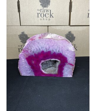 Pink Agate Geode Cut Base #10, 3810gr