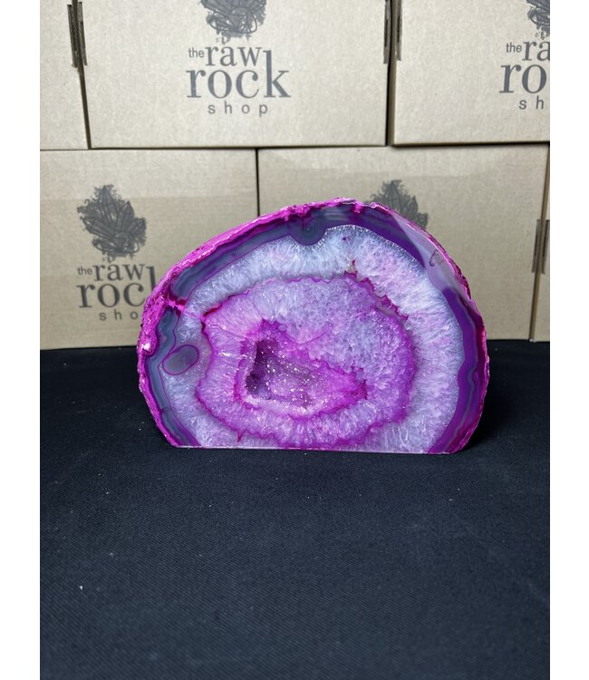 Pink Agate Geode Cut Base #5, 2840gr