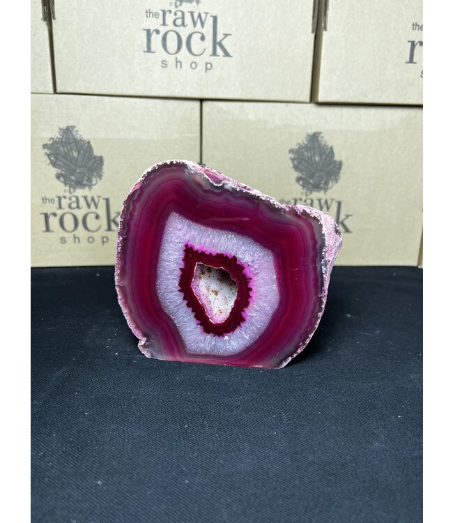 Pink Agate Geode Cut Base #7, 2002gr