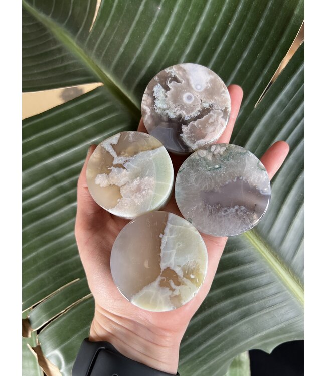 Green Flower Agate Circle, Size XX-Large [125-149gr]