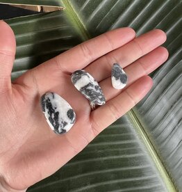 Black Zebra Jasper Tumbled Stones, Grade A; 3 sizes available, purchase individual or bulk