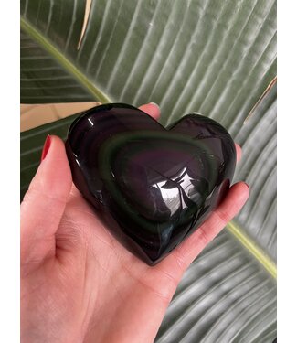 Rainbow Obsidian Heart Stone, Size Monster [300-324gr]