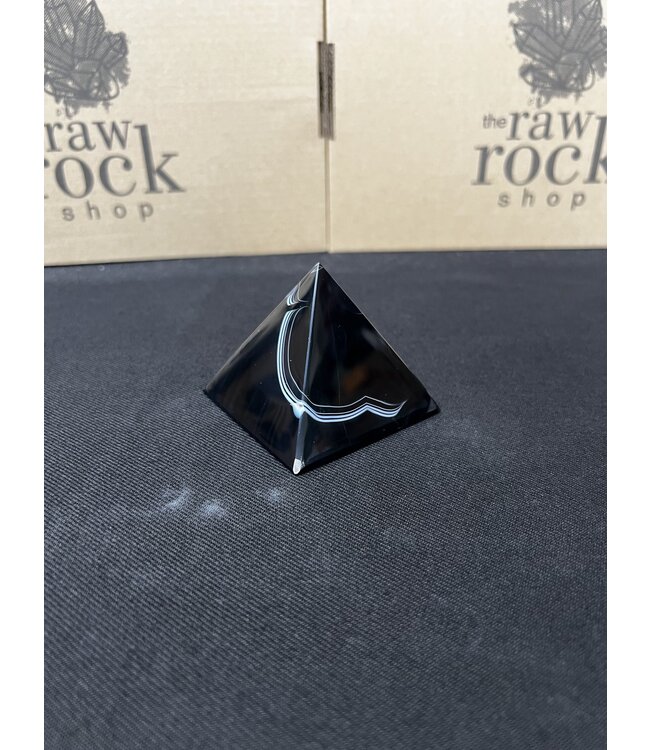 Black Agate Pyramid #5, 204gr