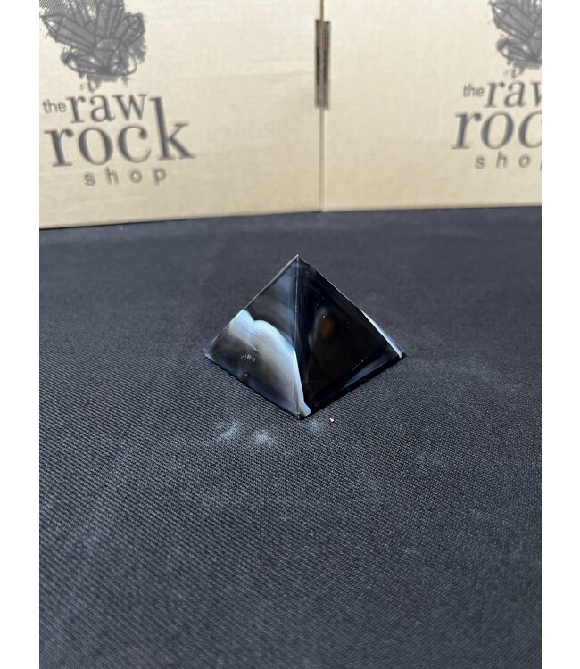 Black Agate Pyramid #10, 144gr