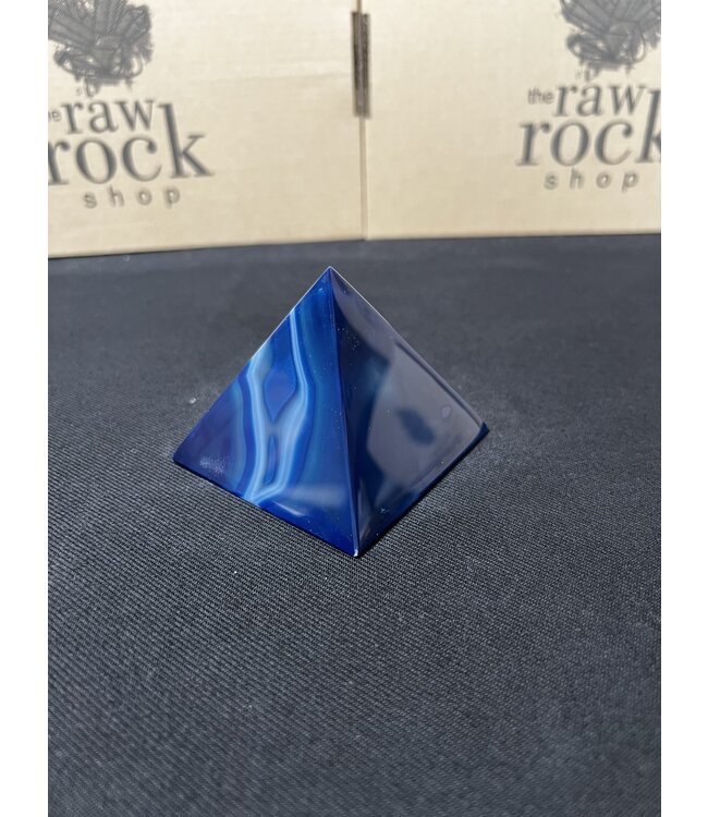 Blue Agate Pyramid #16, 266gr