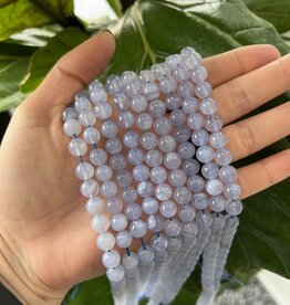 Blue Lace Agate Beads Polished Grade A 15" Strand 6mm 8mm