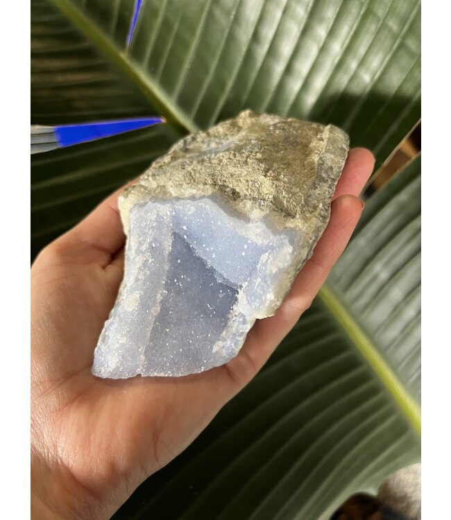 Blue Lace Agate Raw Geode #303, 470gr