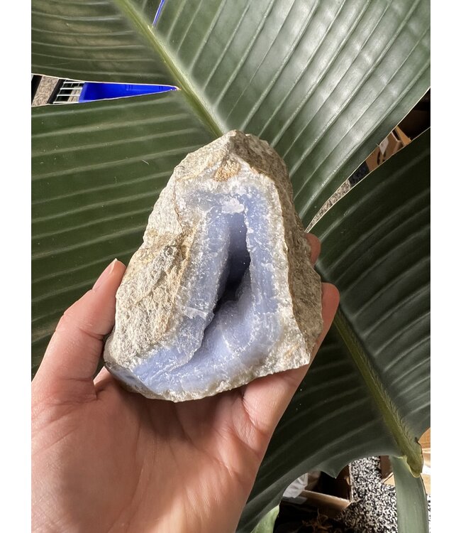 Blue Lace Agate Raw Geode #322, 608gr