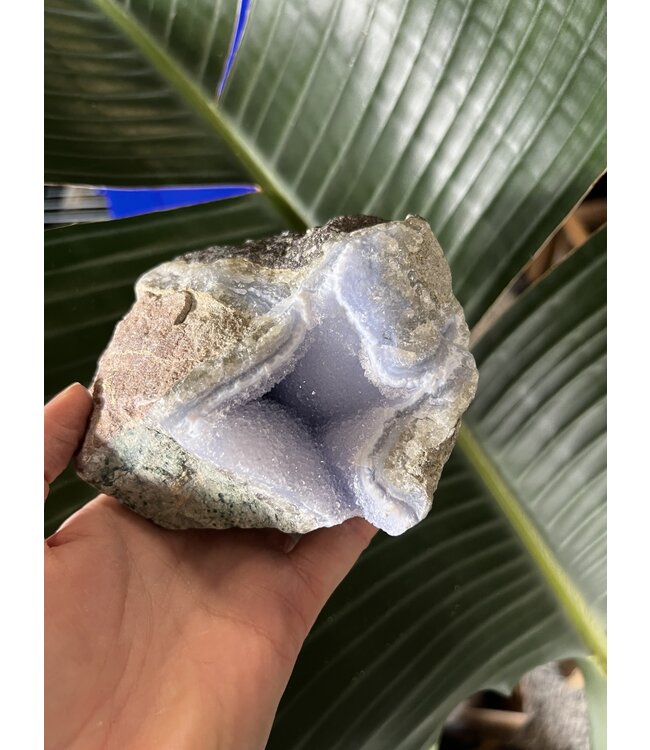 Blue Lace Agate Raw Geode #370, 846gr
