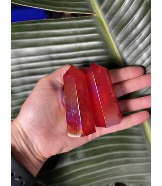 Red Aura Quartz Point, Size X-Large [100-124gr]