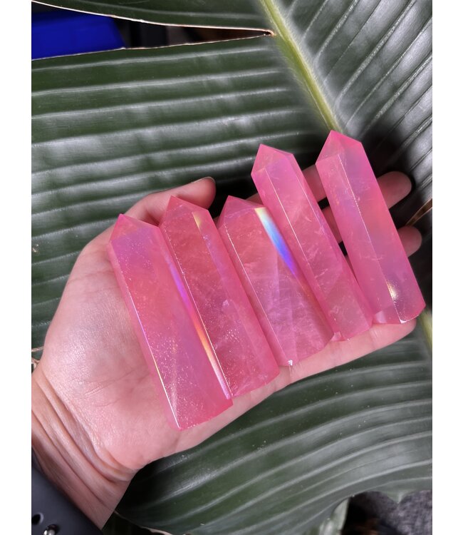 Pink Aura Quartz Point, Size Medium [50-74gr]