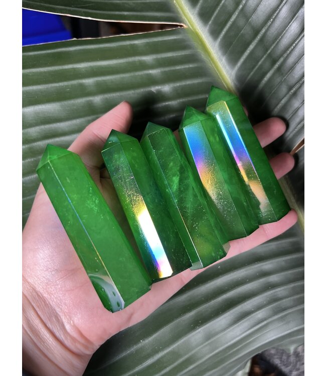 Green Aura Quartz Point, Size Medium [50-74gr]