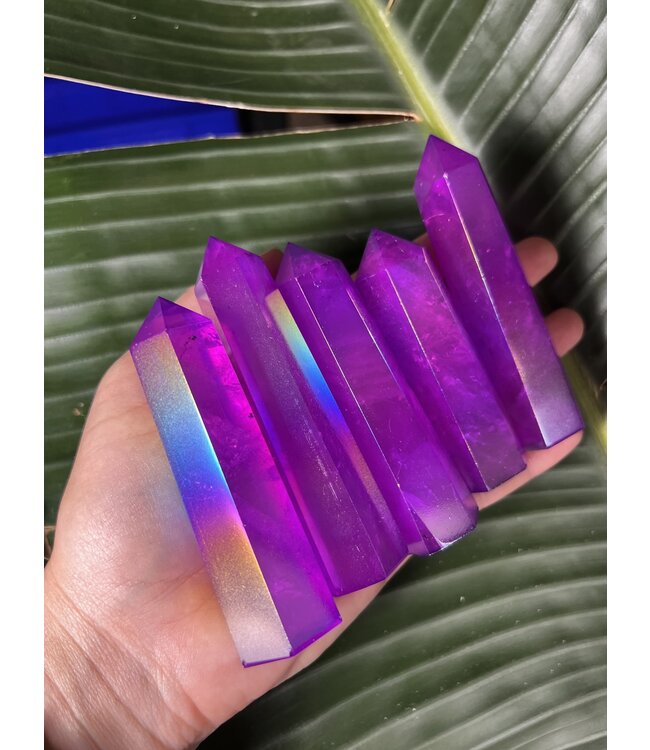 Purple Aura Quartz Point, Size Large [75-99gr]