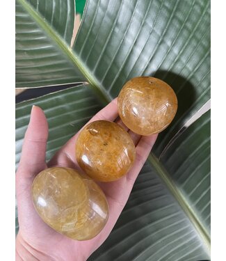 Golden Healer Palm Stone, Size Large [125-149gr]
