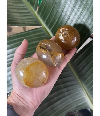 Golden Healer Palm Stone, Size X-Large [150-174gr]